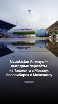 Uzbekistan Airways предлагает выгодные перелёты из Ташкента в Москву, Новосибирск и Махачкалу