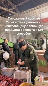 Таможенный комитет Узбекистана уничтожил контрабандную продукцию экологичным способом