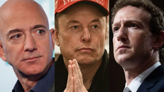 На фото Джефф Безос, Илон Маск и Марк Цукерберг / Открытые источники