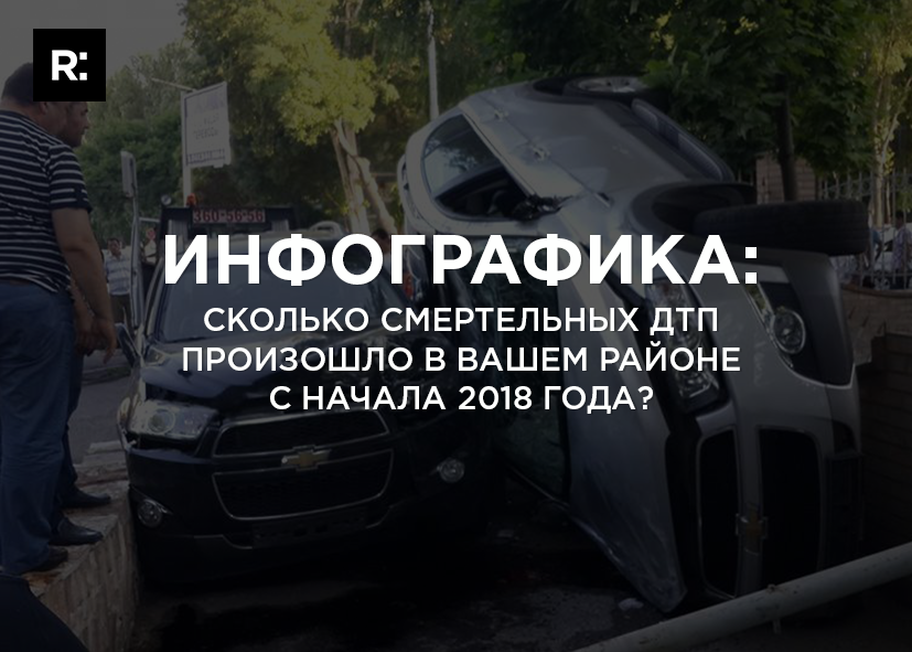Инфографика: сколько смертельных ДТП произошло в вашем районе с начала 2018 года?