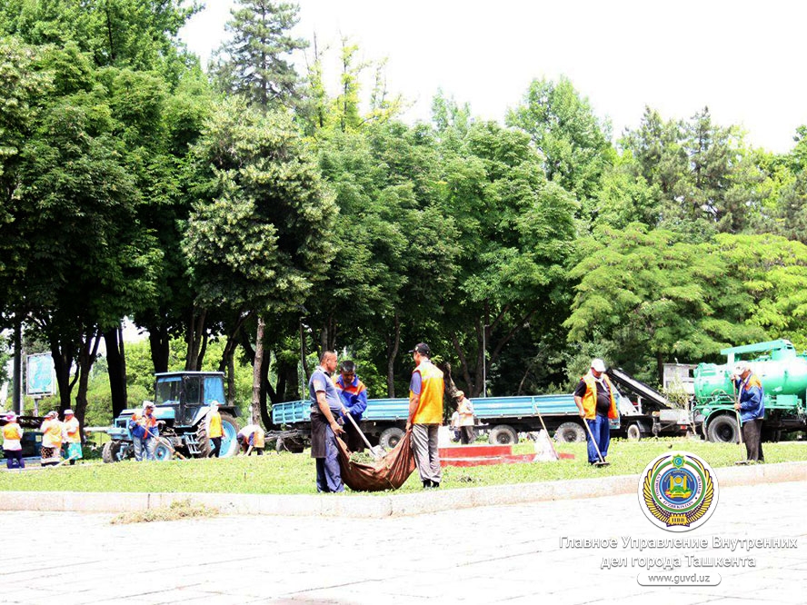 ГУВД Ташкента сообщили о благоустройстве территории вокруг «Голубых куполов»