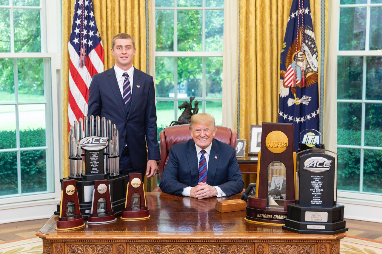 Студент-теннисист из Ташкента Алан Гаджиев выиграл с командой чемпионат NCAA и встретился с Трампом