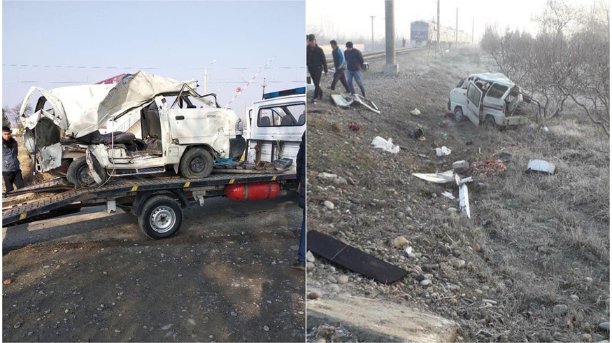 В Фергане «Дамас» нарушил и попал под поезд: погибли три девушки