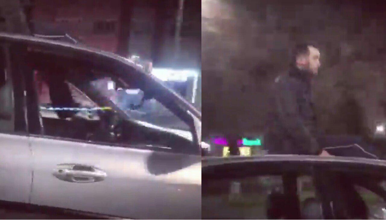 В ГУВД отчитались о водителе, который сидя на крыше управлял машиной ногой