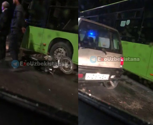 Водитель скутера в Ташкенте разбился насмерть, влетев в легковушку на светофоре