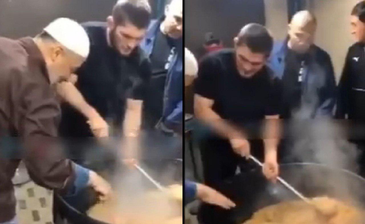 «Я испортил, да?»: Хабиб Нурмагомедов готовит плов в Ташкенте (видео)