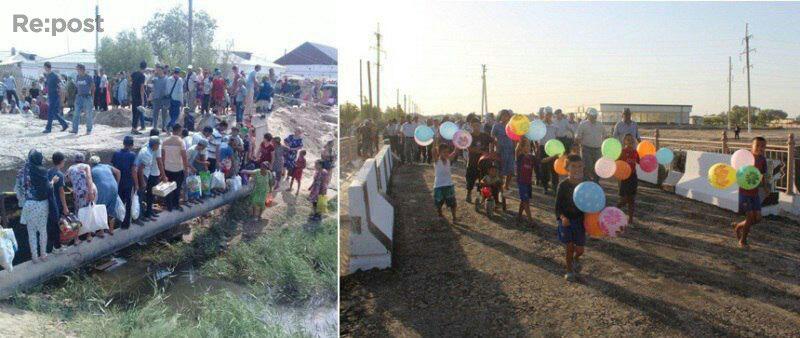 После сообщения гражданского журналиста Repost в Каракалпакстане восстановили обрушенный мост
