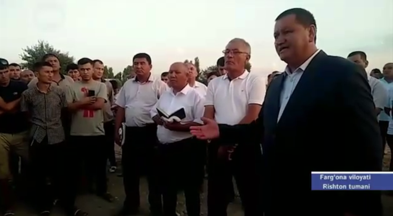 Хоким Ферганской области Шухрат Ганиев публично извинился перед населением Риштана за незаконные сносы (видео)