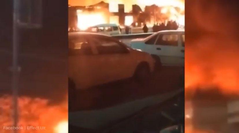 На базаре в Паркентском районе произошел пожар 