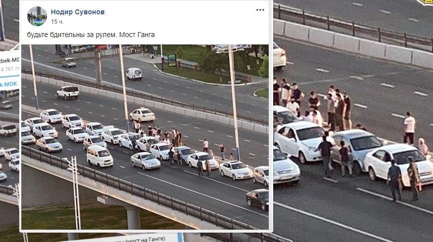 В столице произошло крупное ДТП с семью автомобилями