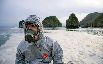 Greenpeace обнаружил жёлтую пену и пятна в бухтах на Камчатке
