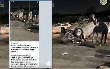 В Ташкенте в результате столкновения двух Cobalt один автомобиль перевернулся