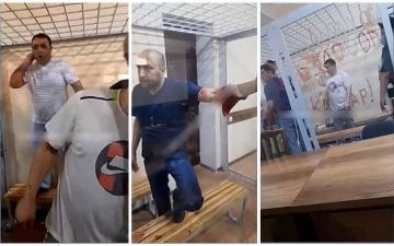 В Ташобласти приговоренные к длительным тюремным срокам мужчины изрезали себя и кровью исписали стены – эксклюзивное видео