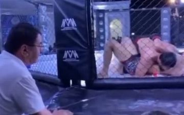 «Не протягивай руку, бей», - появилось видео, на котором хоким Сурхандарьинской области дает подсказки бойцу ММА во время боя