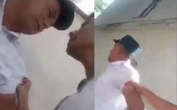 В Андижанской области сотрудник ДПС подрался с водителем 