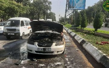 В столице на перекрестке начал гореть Hyundai Sonata