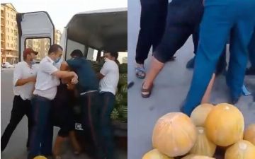 В Ташкенте продавец арбузов и дынь подрался с сотрудниками ОВД 