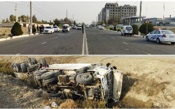 В Андижанской области грузовик не справился с управлением и свалился в канал