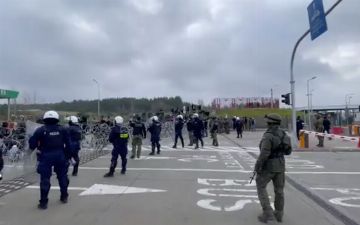 Толпа беженцев прорвалась через границу Польши