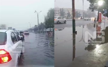Проливной дождь затопил улицы Намангана - видео