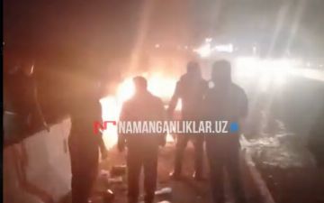 В Наманганской области из-за короткого замыкания загорелась «Ласетти» — видео