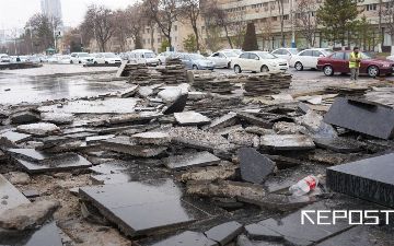 Работы по реставрации плитки на Космонавтах приостановлены