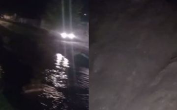 В Намангане прошел сель из-за проливных дождей в Кыргызстане — видео