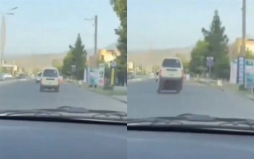 Резкий тормоз практически полностью поднял заднюю часть «Дамаса» — видео