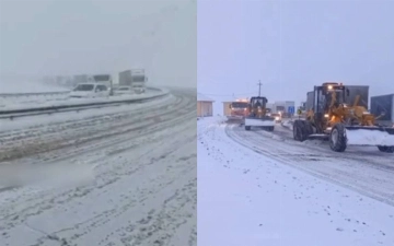 Дороги Узбекистана настиг гололед — видео