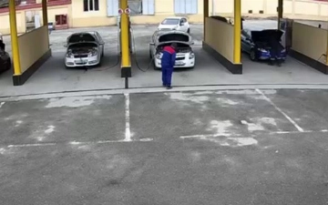 Появилось видео с моментом взрыва автомобиля на заправке в Самарканде (18+)