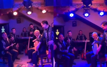 Муж президента Сингапура сыграл на дойре в одном из ресторанов Ташкента