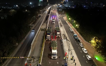 Новый путепровод возле аэропорта Ташкента проверили на прочность с помощью танков