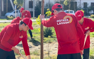 Oqtepa Lavash посадила более 500 деревьев в Янгихаетском районе