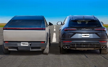 Электропикап Tesla Cybertruck сразился с Lamborghini Urus