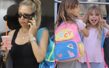 Анну Курникову и дочерей от Энрике Иглесиаса засняли папарацци после рождения четвертого ребенка