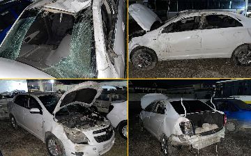 В Навоийской области «Кобальт» перевернулся и вылетел с дороги