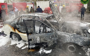 Под Ташкентом в результате столкновения с грузовиком сгорела Nexia — видео