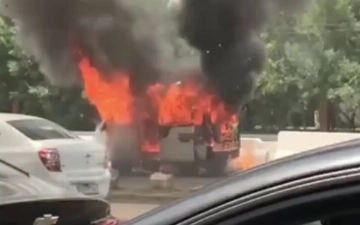 На Чиланзаре дотла сгорел Damas (видео)