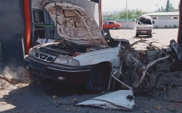 Под Ташкентом Nexia-1 разлетелась на части из-за взрыва газового баллона (видео)