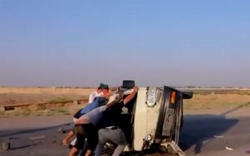 В Кашкадарье сгорела «Джентра» после столкновения с «Дамасом». Один человек погиб