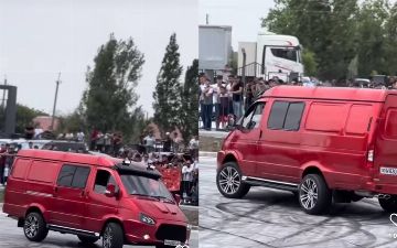 Посмотрите, как тюнингованная «ГАЗЕЛЬ» дрифтит в Самарканде