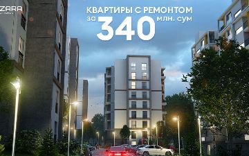 Жилой комплекс Manzara предлагает приобрести готовые квартиры с ремонтом за 340 миллионов сум