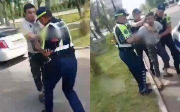 Сотрудники ДПС и водитель поссорились в Ташобласти — видео