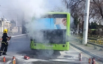 В Ташкенте произошло возгорание в автобусе