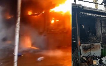 На Янгиабадском рынке произошел крупный пожар — видео