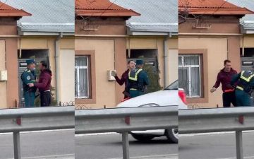 На дух посадил: узбекистанец запугал сотрудника ГАИ - видео