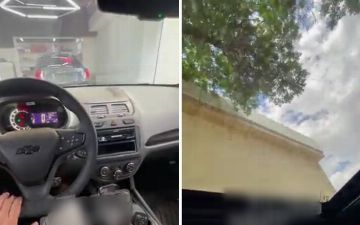 Узбекистанец установил панорамный люк от «Малибу» на свой «Кобальт» — видео