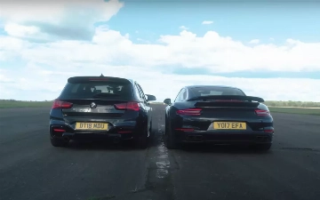 В гонке столкнулись BMW M140i и Porsche 911 Turbo S