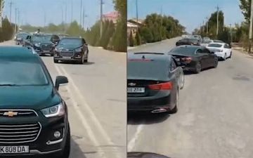 В Хорезмской области оштрафовали водителей свадебного кортежа, двигавшихся «змейкой»