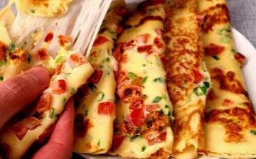 Рецепт быстрого омлета с овощами и сыром на завтрак